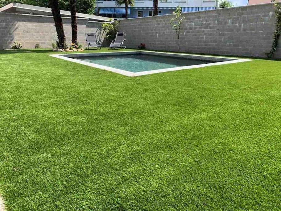 Ferienwohnung Miranda, Modern Duplex, Garden, Swimming Pool, Parking Losone Exterior foto