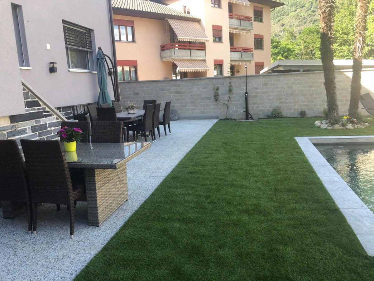 Ferienwohnung Miranda, Modern Duplex, Garden, Swimming Pool, Parking Losone Exterior foto