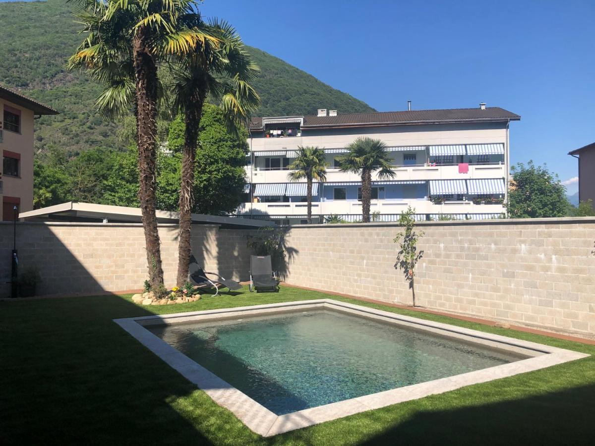 Ferienwohnung Miranda, Modern Duplex, Garden, Swimming Pool, Parking Losone Exterior foto